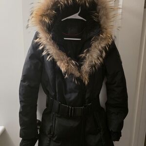 RUDSAK Black Jacket with Fur Hood
